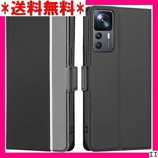 SN5 Xiaomi 12T Pro ケース 手帳型 薄型 + ブラック 107(モバイルケース/カバー)