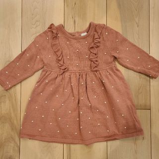 エイチアンドエム(H&M)のH&M ドットニットワンピース♡74(ワンピース)