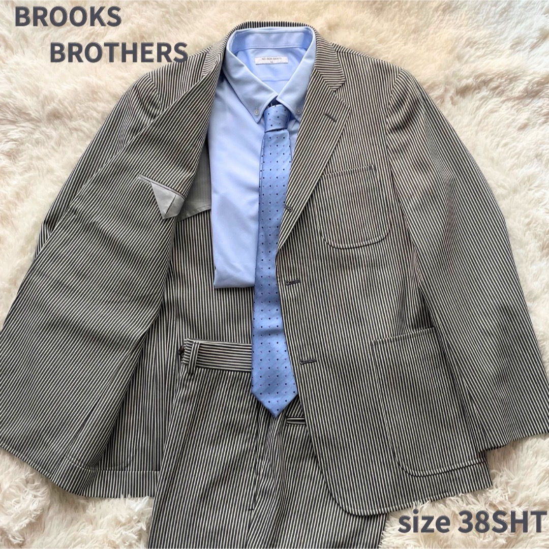 極美品 Brooks Brothers シングル スーツ 2B グレー  A7