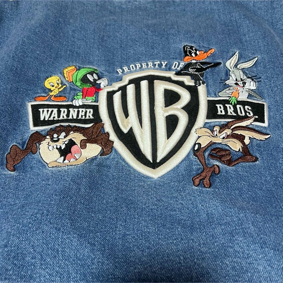 ★WARNER BROS ワーナーブラザーズ キャラ刺繍 スタジャン ブルゾン