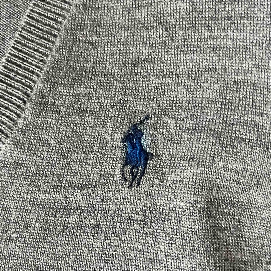 Polo Golf(ポロゴルフ)のポロゴルフ ラルフローレン ニット セーター Vネック 刺繍 グレー XL レディースのトップス(ニット/セーター)の商品写真