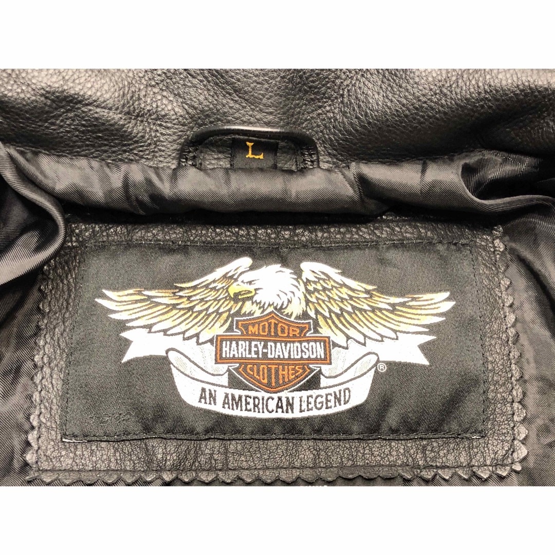 Harley Davidson(ハーレーダビッドソン)の【稀少刺繍モデル！入手困難】ハーレーダビッドソン　W本革　ライダース　ジャケット メンズのジャケット/アウター(レザージャケット)の商品写真