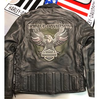 ハーレーダビッドソン(Harley Davidson)の【稀少刺繍モデル！入手困難】ハーレーダビッドソン　W本革　ライダース　ジャケット(レザージャケット)