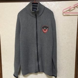 トミーヒルフィガー(TOMMY HILFIGER)の[TOMMYHILFIGER]メンズ ジップアップニット グレー(ニット/セーター)