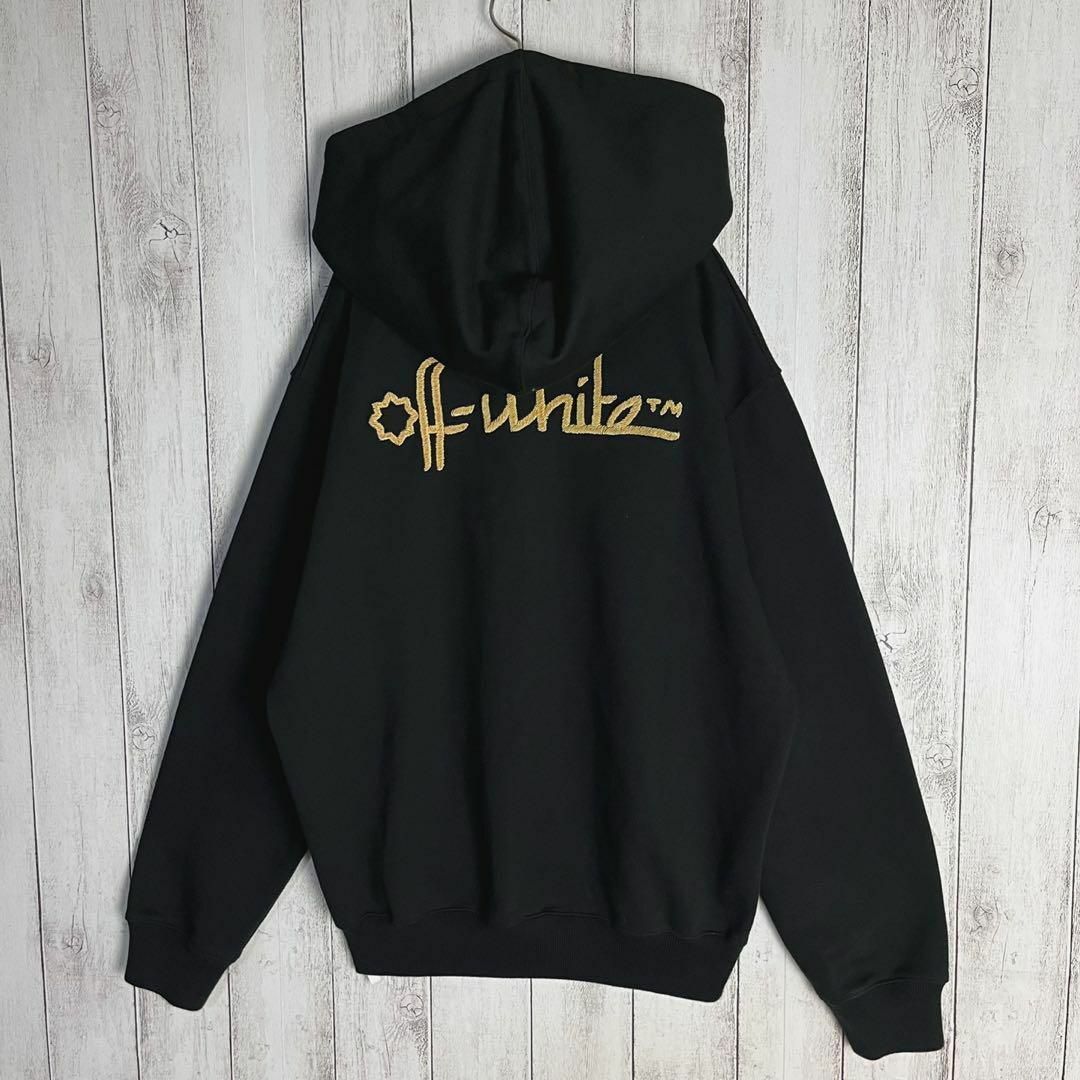 OFF-WHITE - 【鑑定済み・正規品】オフホワイト☆両面ロゴフルジップ