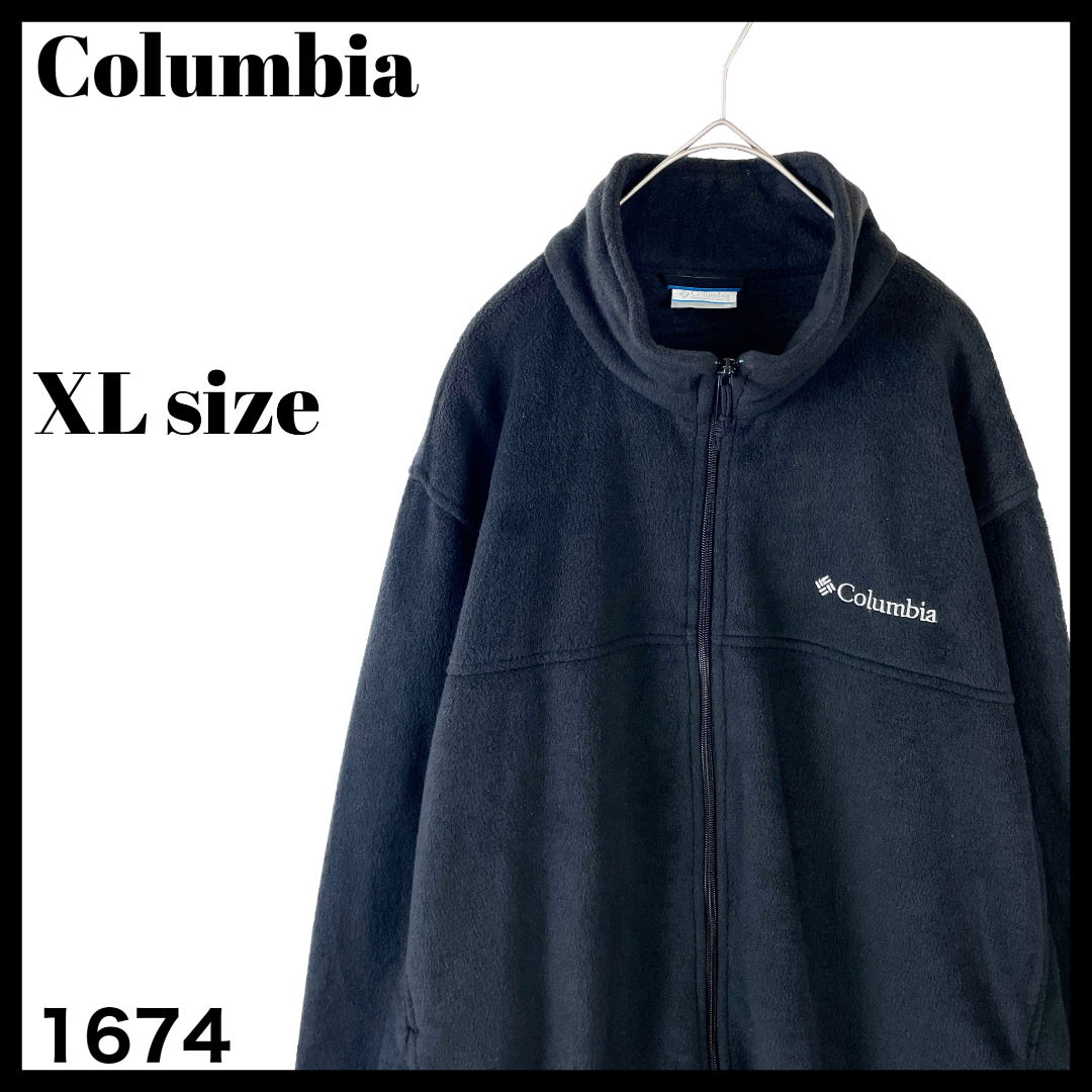 Columbia(コロンビア)の大きいサイズ US/XL コロンビア フルジップ フリースブルゾン ブラック 黒 メンズのジャケット/アウター(ブルゾン)の商品写真