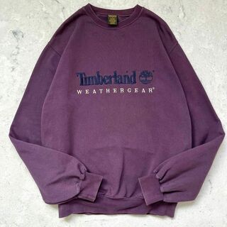 【90s ティンバーランド】人気 L相当 刺繍ロゴ スウェットトレーナー 紫