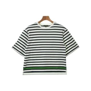 ドゥロワー(Drawer)のDrawer ドロワー Tシャツ・カットソー 1(S位) 白x黒x緑(ボーダー) 【古着】【中古】(カットソー(半袖/袖なし))