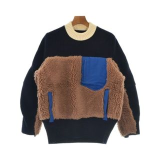 sacai サカイ ニット・セーター 1(S位) 紺xピンクx緑等(総柄)