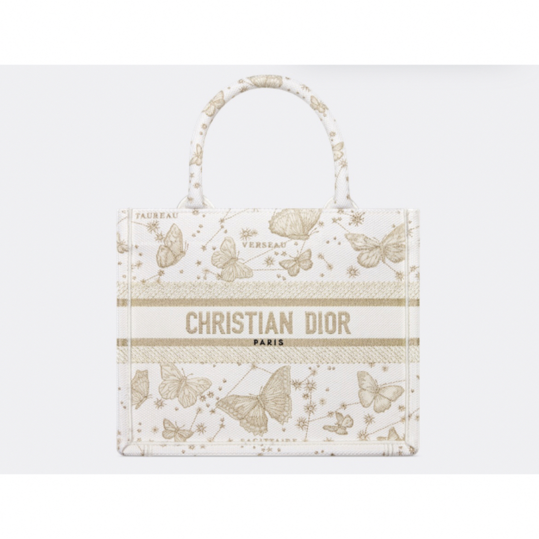 新作 新品 DIOR BOOK TOTE スモールバッグ ホワイト ゴールド | フリマアプリ ラクマ