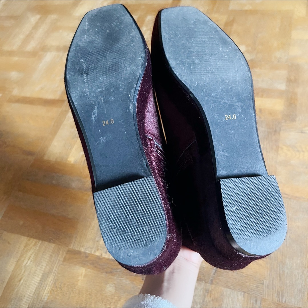 PELLICO(ペリーコ)のMYne self HAILEE スクエアトゥ シャギー ショートブーツ レディースの靴/シューズ(ブーツ)の商品写真