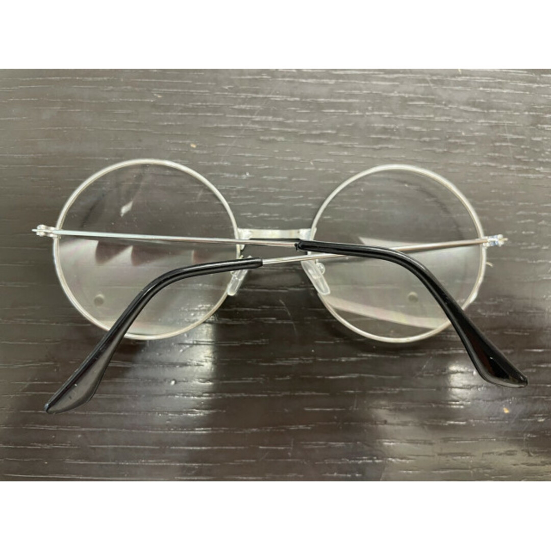 丸メガネ ブラック 伊達メガネ レンズあり クリアレンズ おしゃれメガネ レディースのファッション小物(サングラス/メガネ)の商品写真