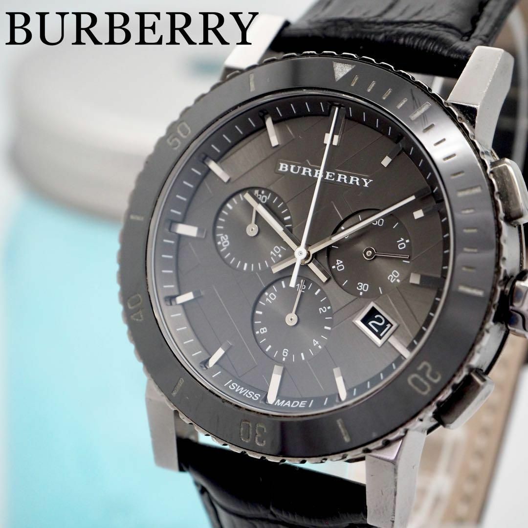 BURBERRY - 138【美品】BURBERRY バーバリー時計 メンズ腕時計 クロノ