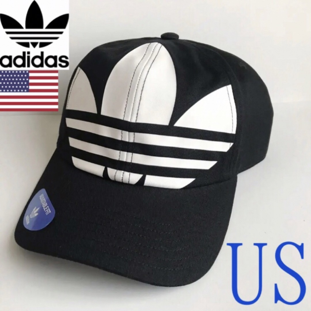 レア【新品】adidas USA アディダス キャップ  ビッグトレフォイル 黒