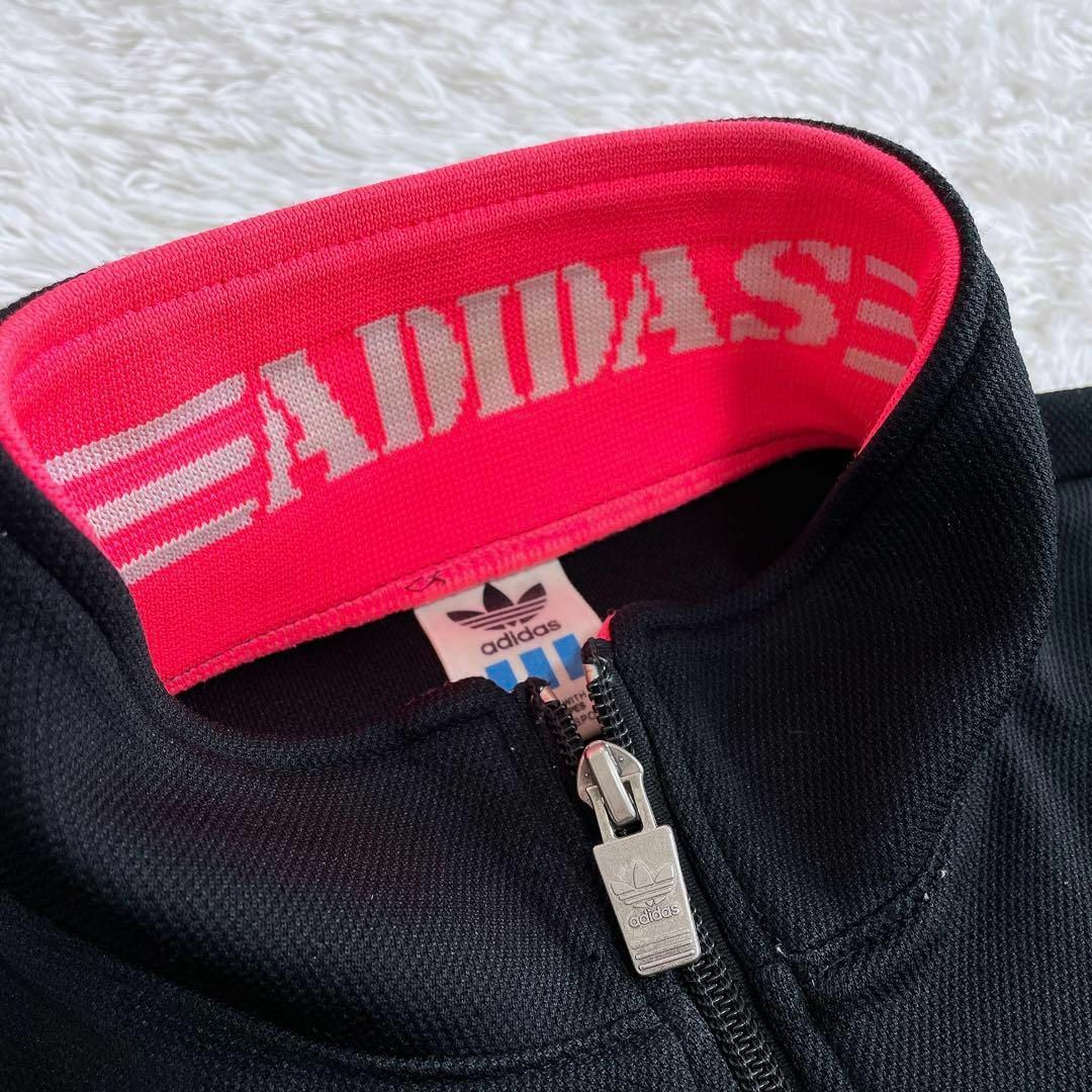 【希少】adidas  デサント ヴィンテージトラックジャケットブラック×ピンク メンズのトップス(ジャージ)の商品写真