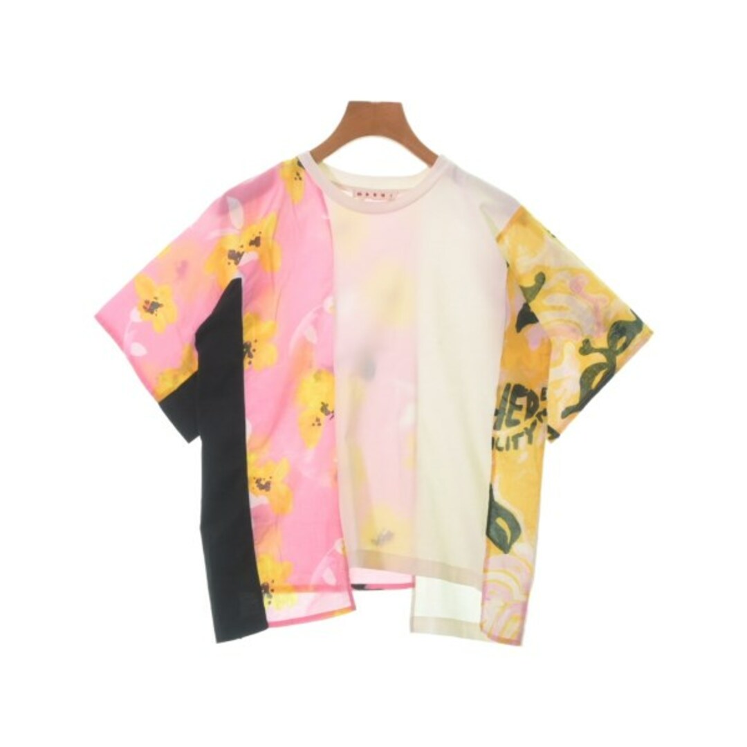 MARNI マルニ Tシャツ・カットソー 38(S位) 白xピンクx黄等なし透け感