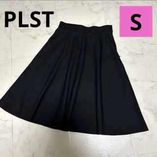 プラステ(PLST)のプラステ　レディース　スカート　フレアスカート　黒　S(ひざ丈スカート)