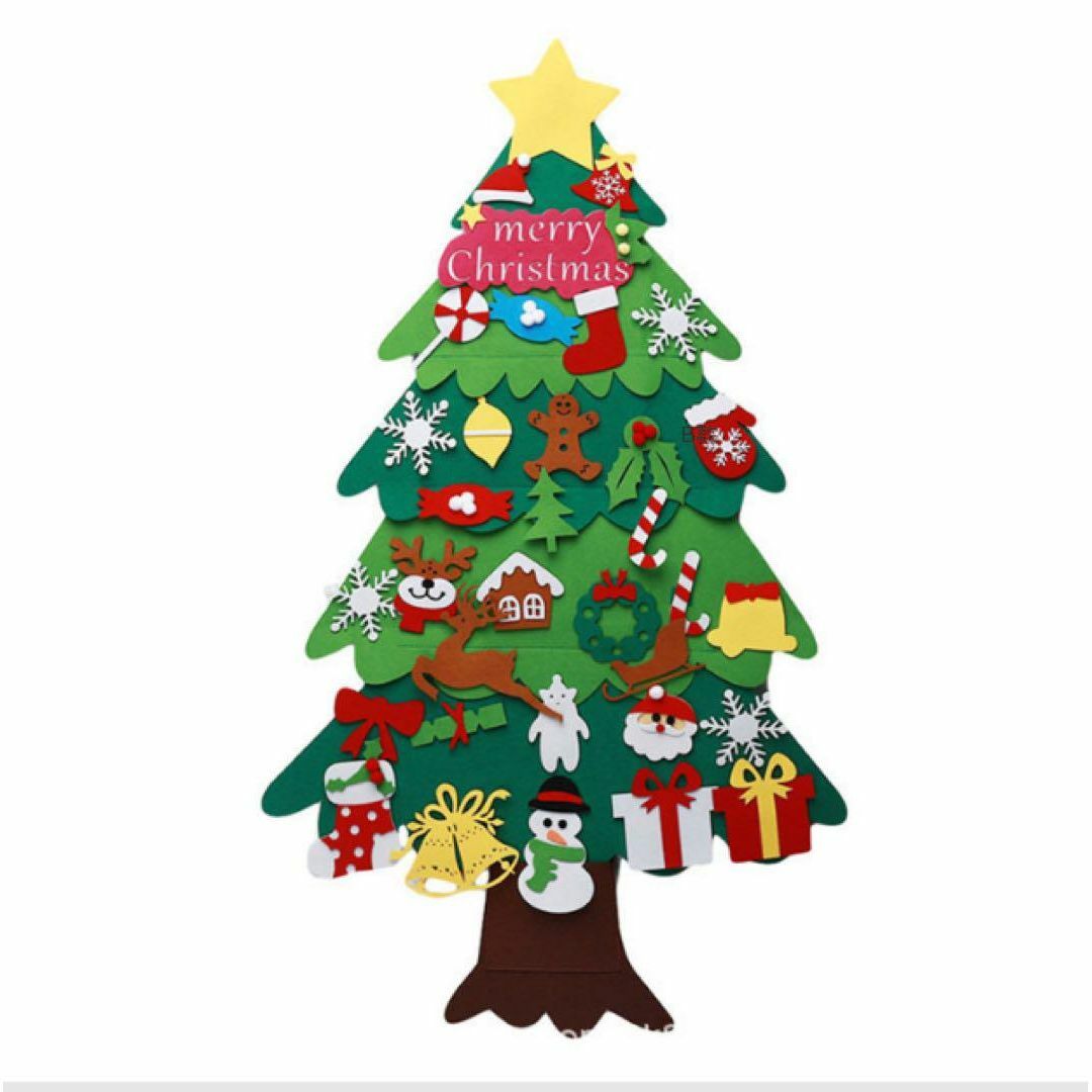 楽しい　 クリスマスツリー タペストリー くっつき　キッズ　子供 キッズ/ベビー/マタニティのおもちゃ(ぬいぐるみ/人形)の商品写真