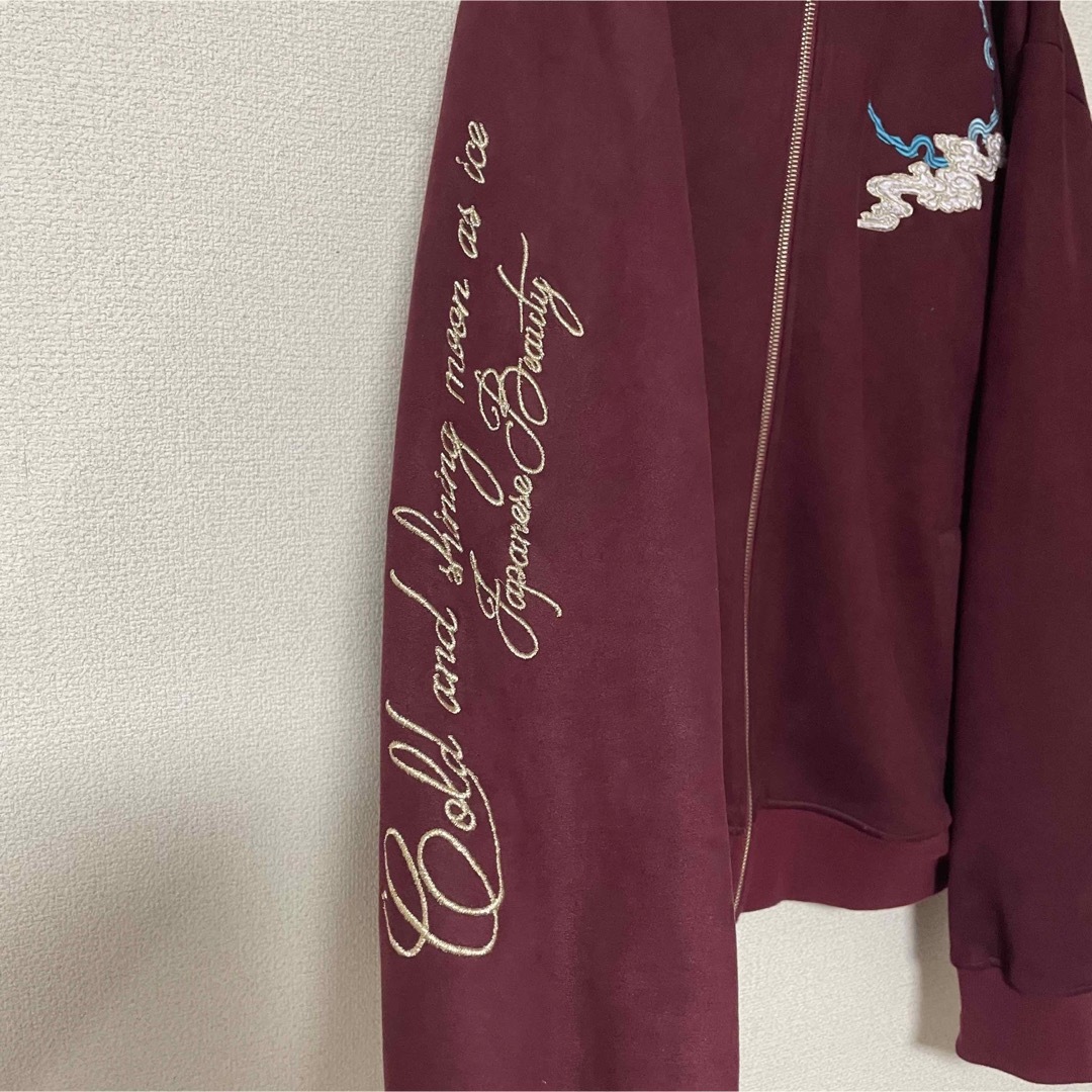 【超希少品】抜刀娘 ブルゾン 刺繍 フェイクスウェード えんじ色 L