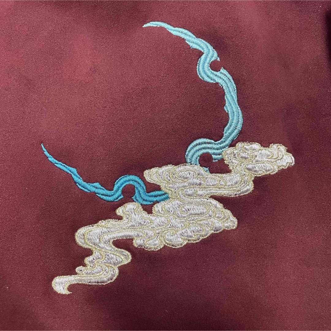 【超希少品】抜刀娘 ブルゾン 刺繍 フェイクスウェード えんじ色 L