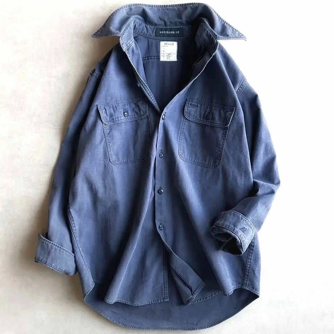 美品▲マディソンブルー×IENA //HAMPTONシャツ▲ネイビー▲サイズ01 | フリマアプリ ラクマ
