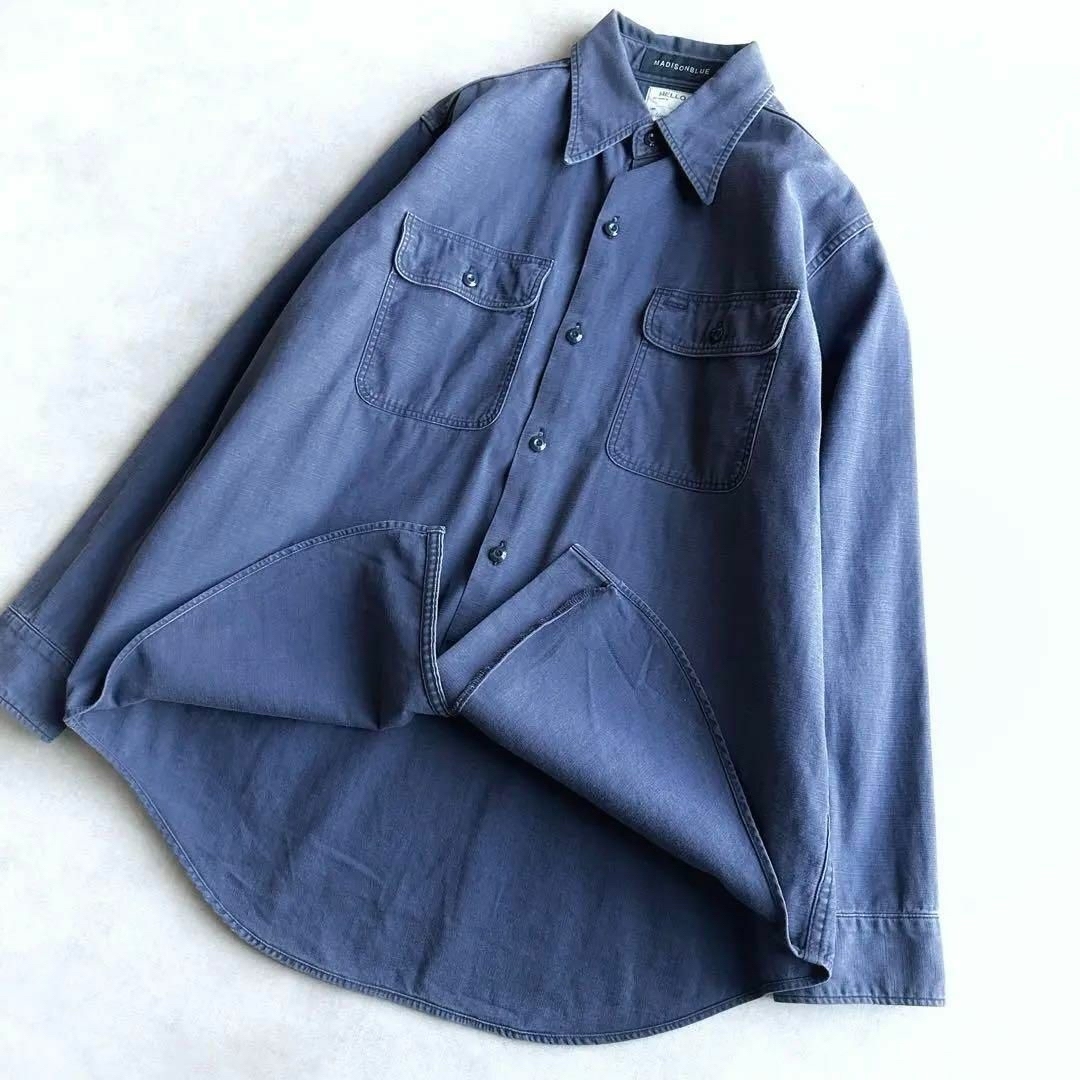 美品▲マディソンブルー×IENA //HAMPTONシャツ▲ネイビー▲サイズ01