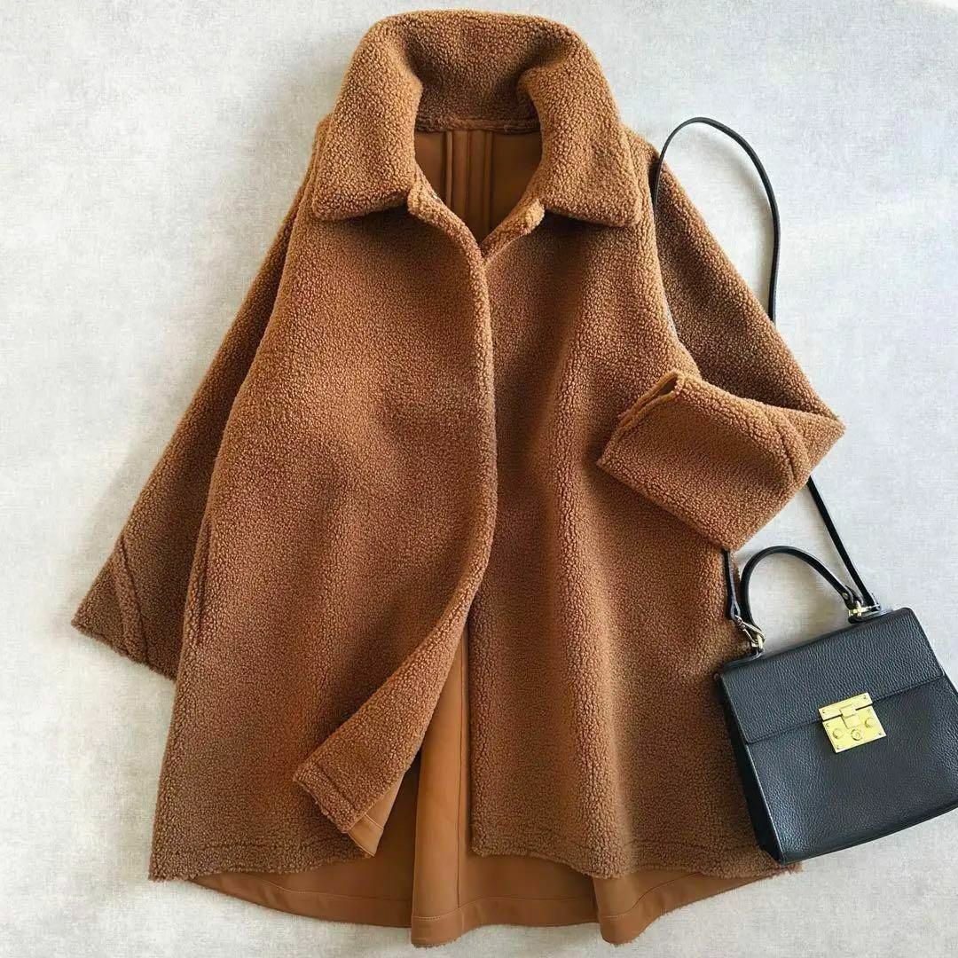 Ameri VINTAGE(アメリヴィンテージ)の美品▲AMERI アメリ //TENT LINE BOA COAT  ボアコート レディースのジャケット/アウター(ロングコート)の商品写真