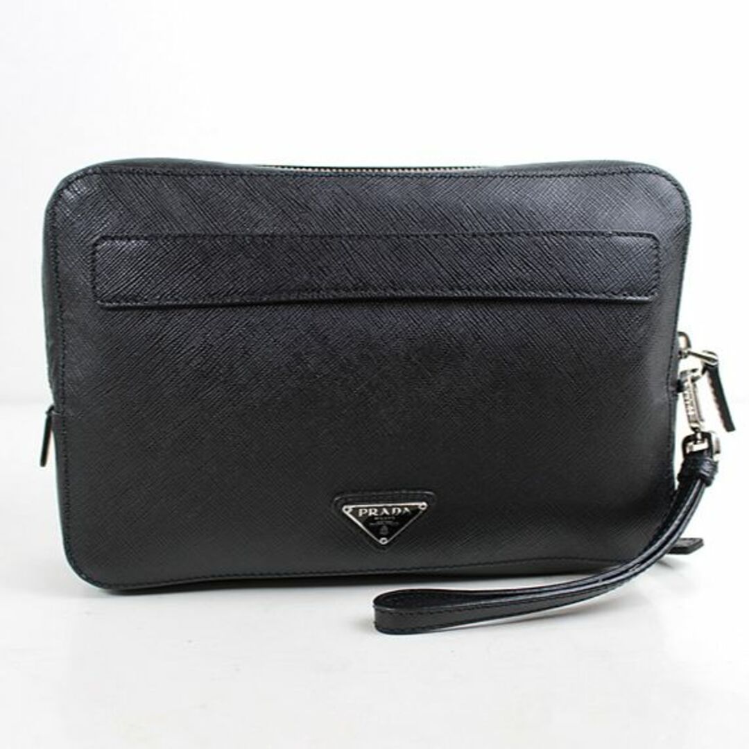 PRADA(プラダ)のプラダ セカンドバッグ　クラッチバッグ 黒　ブラック　美品　ポーチ 　PRADA ハンドバッグ　r345　【中古】 メンズのバッグ(セカンドバッグ/クラッチバッグ)の商品写真