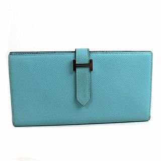 エルメス(Hermes)のエルメス 長財布　ベアンスフレ　レッドｘシルバー　HERMES 水色　r379 【中古】(財布)