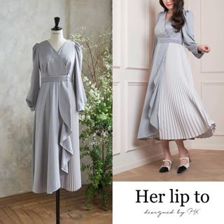 ハーリップトゥ(Her lip to)のherlipto Mayfair Ruffled Dress M(ひざ丈ワンピース)