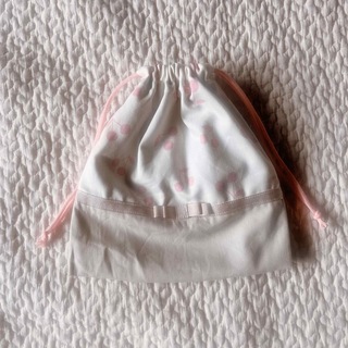 【handmade】巾着袋S  リボン(外出用品)