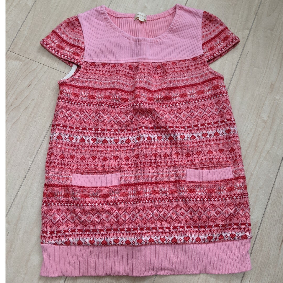 HusHush(ハッシュアッシュ)の120サイズ　ニットチュニ キッズ/ベビー/マタニティのキッズ服女の子用(90cm~)(ニット)の商品写真