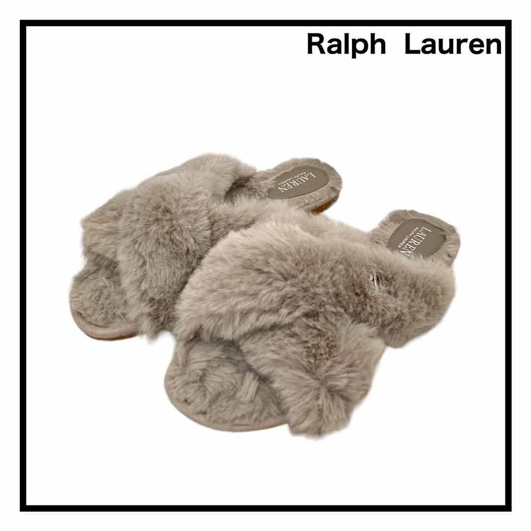 Ralph Lauren(ラルフローレン)のラルフローレン　サンダル　靴　リアルフォックスファー　グレー　ロゴ入り　23㎝ レディースの靴/シューズ(サンダル)の商品写真