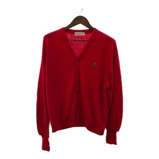 70~80年代 USA製 IZOD LACOSTE アイゾッドラコステ カーディガン レッド (メンズ XL) 中古 古着 P0386(カーディガン)