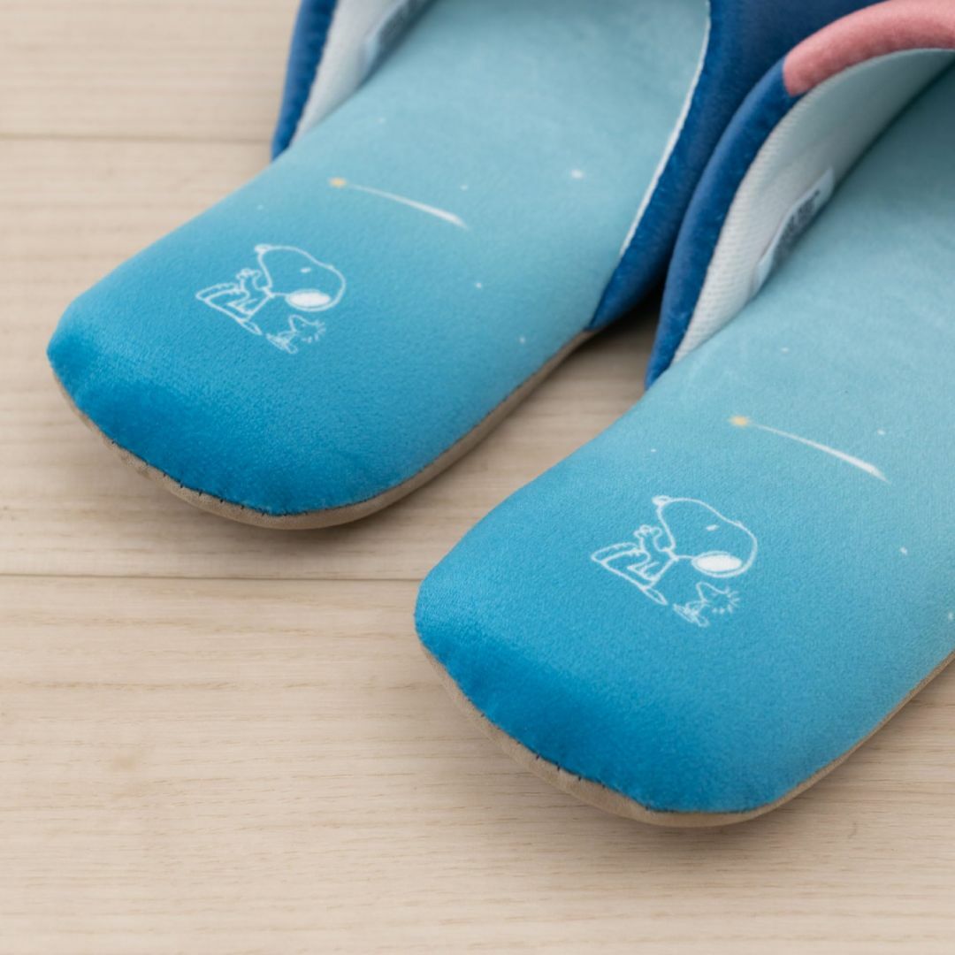 センコー スヌーピー 星空スヌーピー スリッパ フリーサイズ ブルー キャラ ア レディースの靴/シューズ(その他)の商品写真