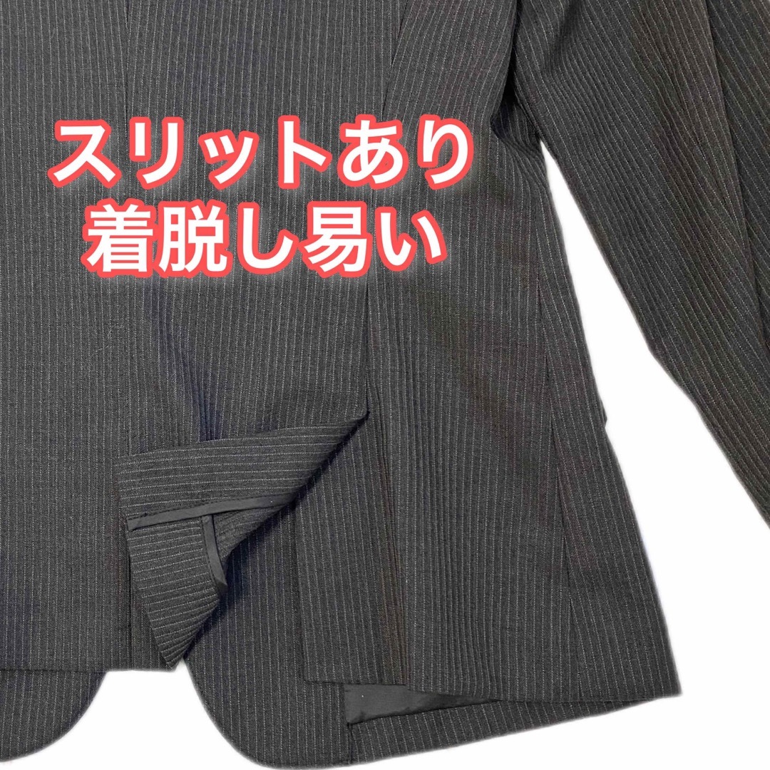 ついに再販開始！ 15号【70%OFF】新品☆事務服☆スーツ☆黒に近いチャコールグレー☆３点セット