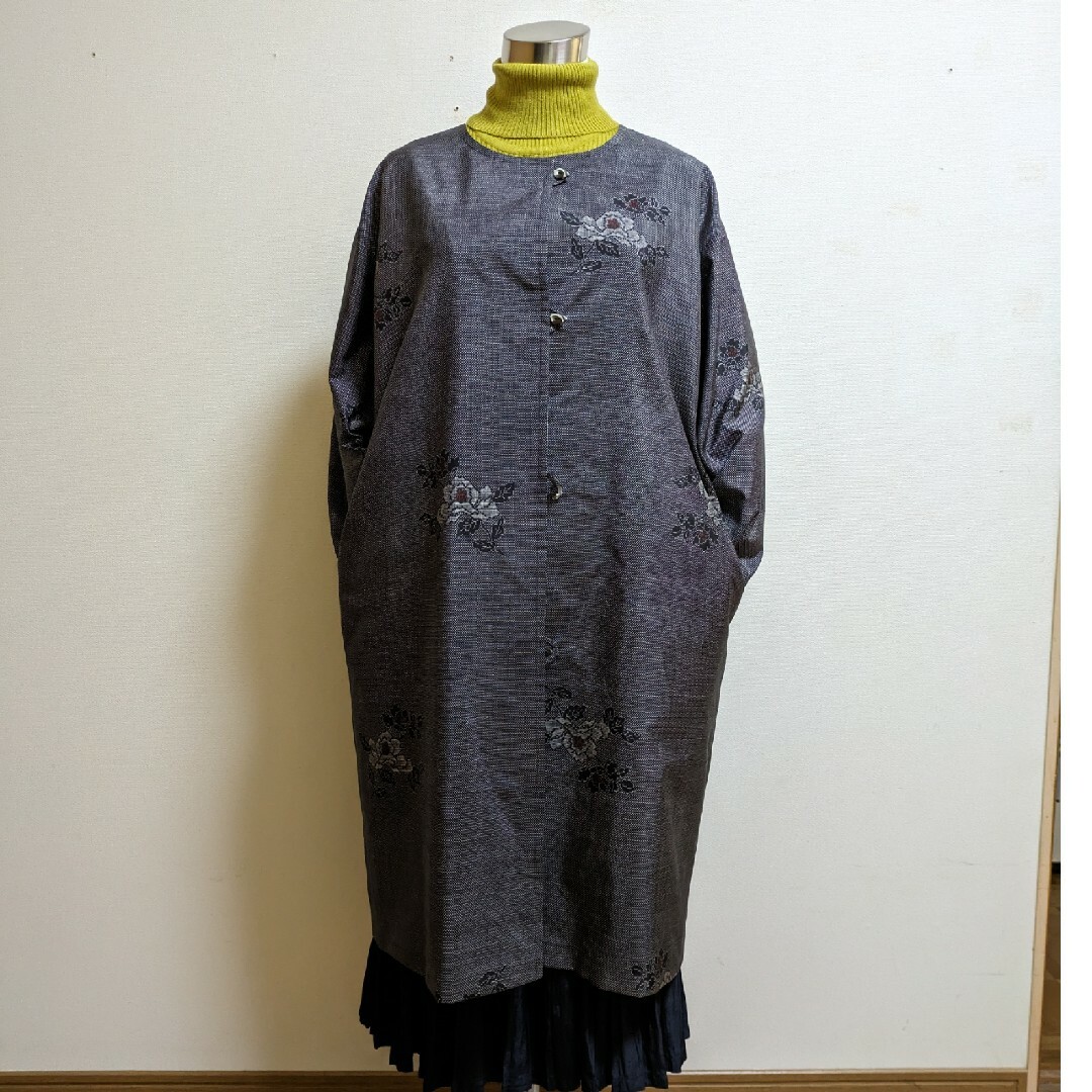 SOLD 着物リメイクリバーシブルコート 大島紬 FREE SIZEの通販 SOLD 着物リメイクリバーシブルコート 大島紬 FREE SIZEの通販