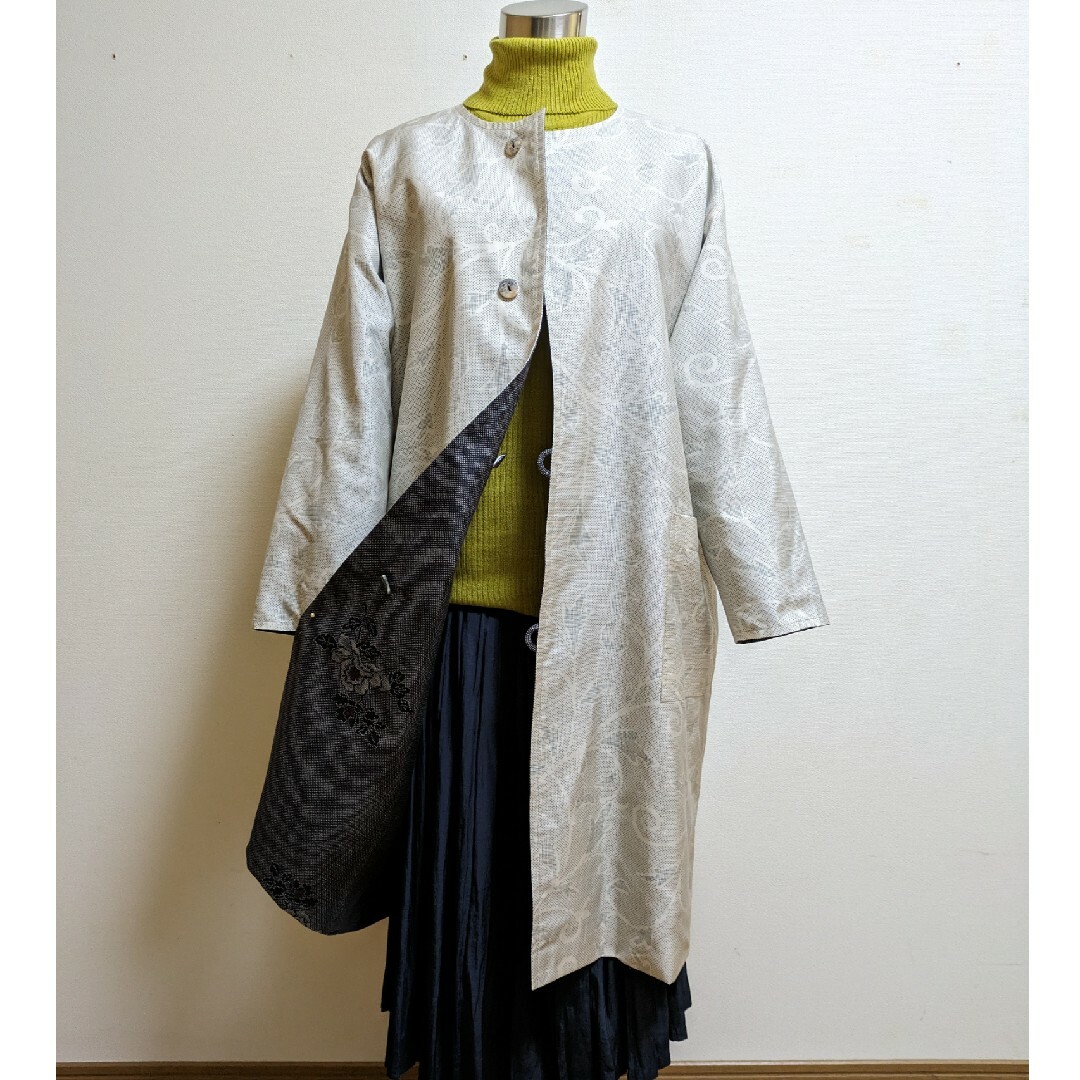 SOLD 着物リメイクリバーシブルコート 大島紬 FREE SIZEの通販 SOLD 着物リメイクリバーシブルコート 大島紬 FREE SIZEの通販