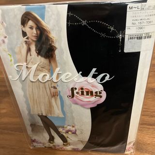 フクスケ(fukuske)の未使用M～L福助 f＊ing 黒ストッキング Motesto クロスアンクレット(タイツ/ストッキング)