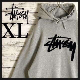 ステューシー(STUSSY)の【大人気モデル】ステューシー  刺繍センター ボアロゴ パーカー 入手困難 希少(パーカー)