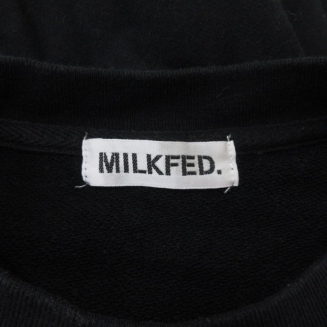 MILKFED.(ミルクフェド)のミルクフェド トレーナー スウェット 長袖 ワッペン ONE 黒 ブラック レディースのトップス(トレーナー/スウェット)の商品写真