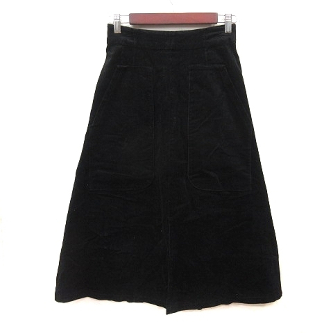 mystic(ミスティック)のミスティック 台形スカート ロング コーデュロイ 1 黒 ブラック /YI レディースのスカート(ロングスカート)の商品写真