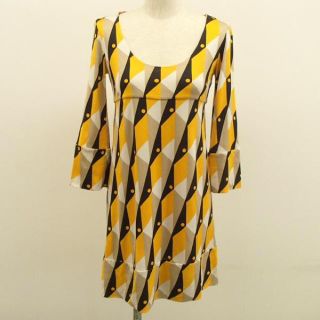 ダイアンフォンファステンバーグ(DIANE von FURSTENBERG)の極美品★ダイアンフォンファステンバーグ シルク ワンピース DVF 2(ひざ丈ワンピース)