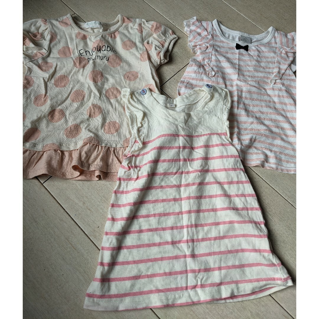 夏用トップス３枚セット キッズ/ベビー/マタニティのキッズ服女の子用(90cm~)(Tシャツ/カットソー)の商品写真