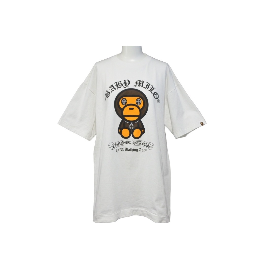 A BATHING APE アベイシングエイプ×Chrome Hearts クロムハーツ コラボ 半袖Tシャツ L ホワイト 美品 中古 57001  | フリマアプリ ラクマ