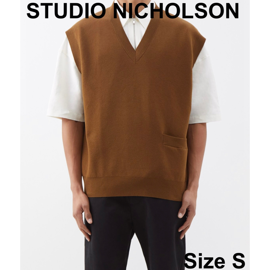 STUDIO NICHOLSON(スタジオニコルソン)の【新品未使用】STUDIO NICHOLSON オーバーサイズ ニットベスト S メンズのトップス(ベスト)の商品写真