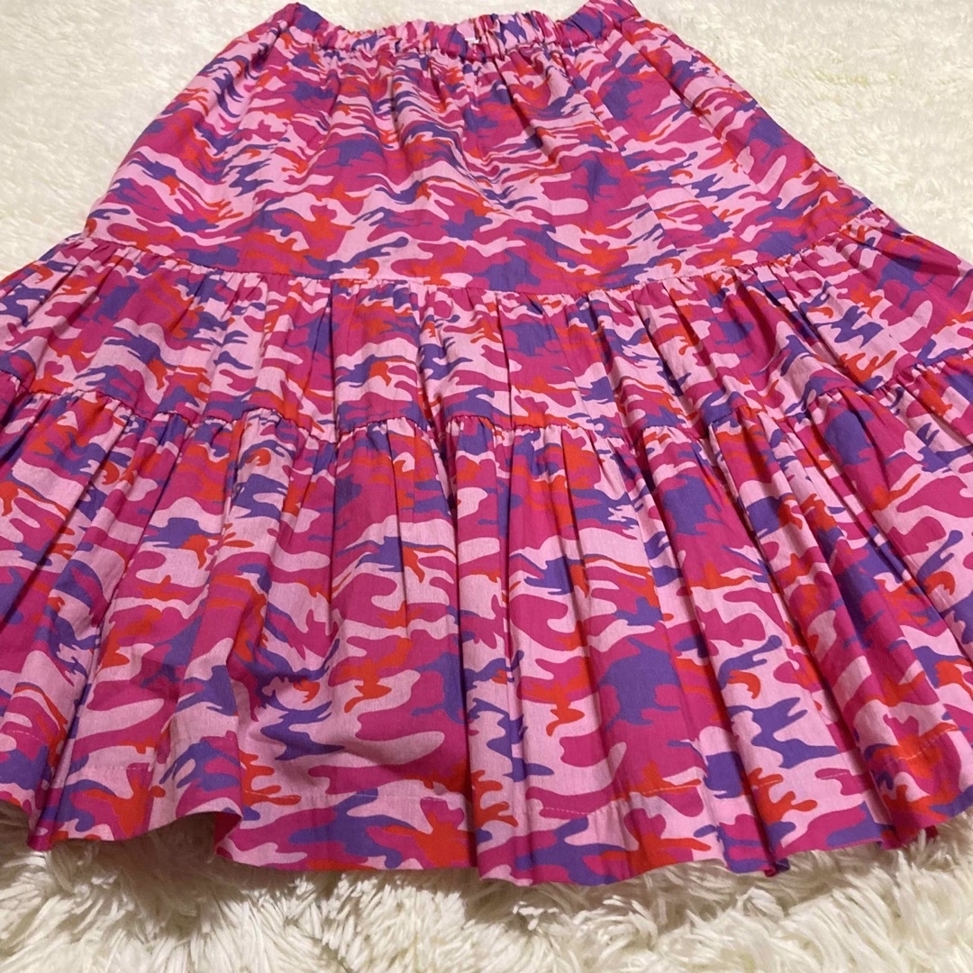 スカート美品　コムデギャルソンガール　迷彩柄　カモフラ　フレア　スカート　ピンク
