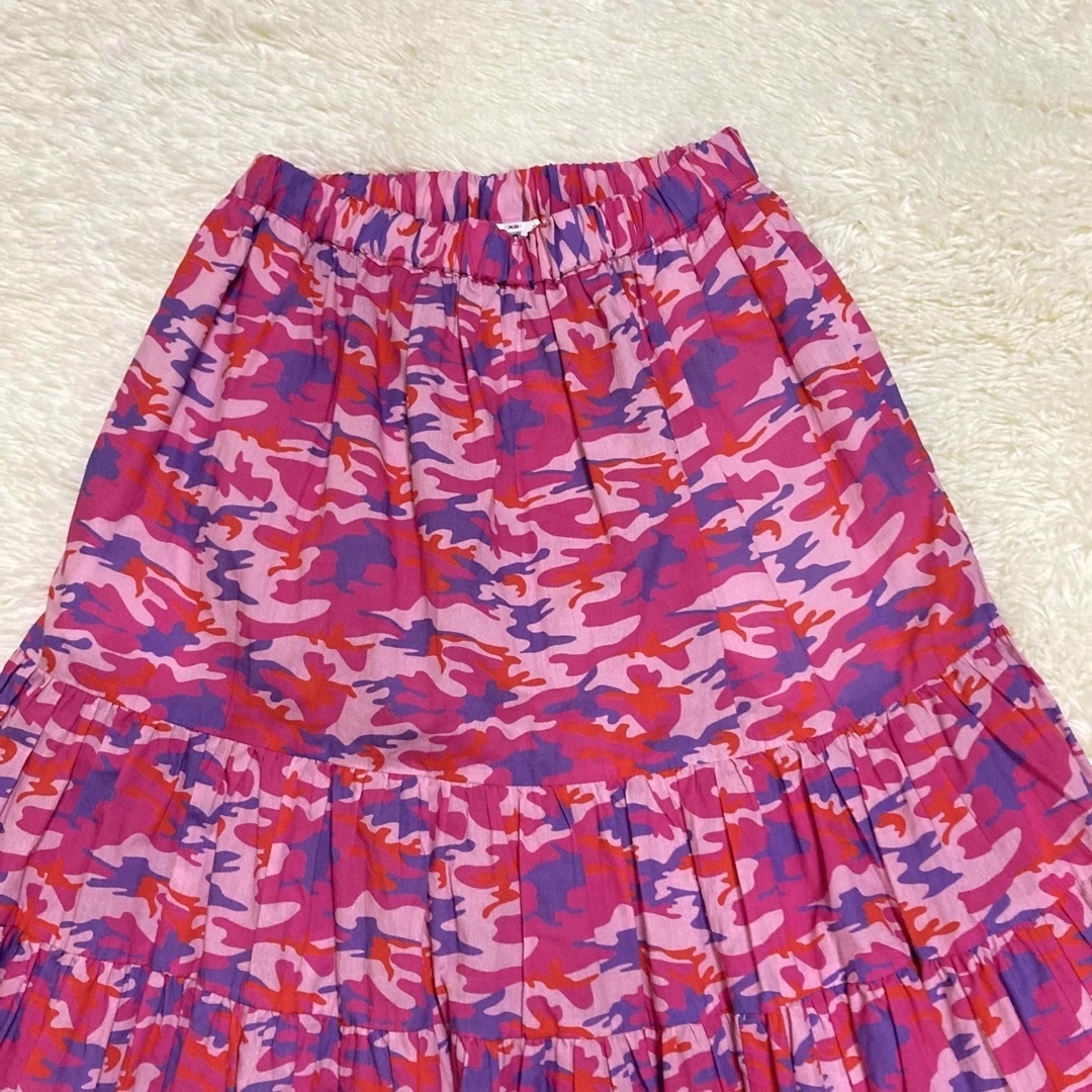 スカート美品　コムデギャルソンガール　迷彩柄　カモフラ　フレア　スカート　ピンク