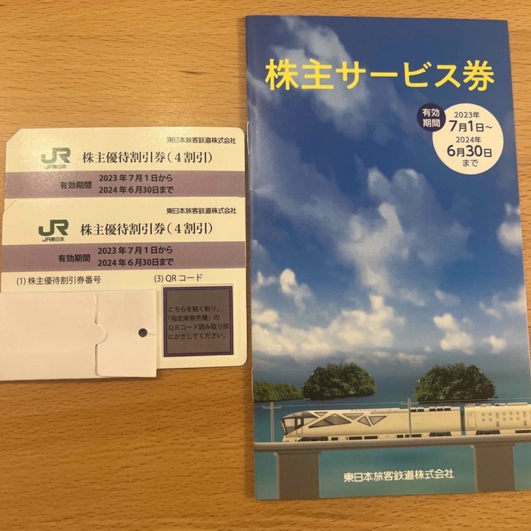 JR(ジェイアール)の（専用）JR東日本　株主優待割引券　2枚セット　サービス券付き チケットの優待券/割引券(その他)の商品写真