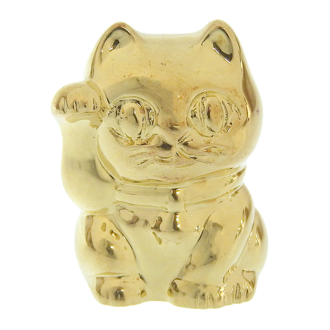 本物保証】 新品同様 招き猫 キャット 置物 K18YG 金 ゴールド 本物保証】 新品同様 招き猫 キャット 置物 K18YG 金 ゴールド